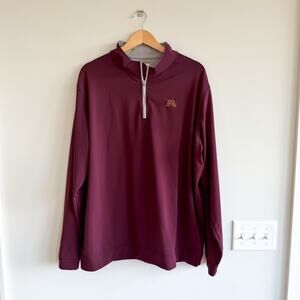 Peter Millar Perth Performance Quarter-Zip UofM Long Sleeve Pullover Maroon XXL